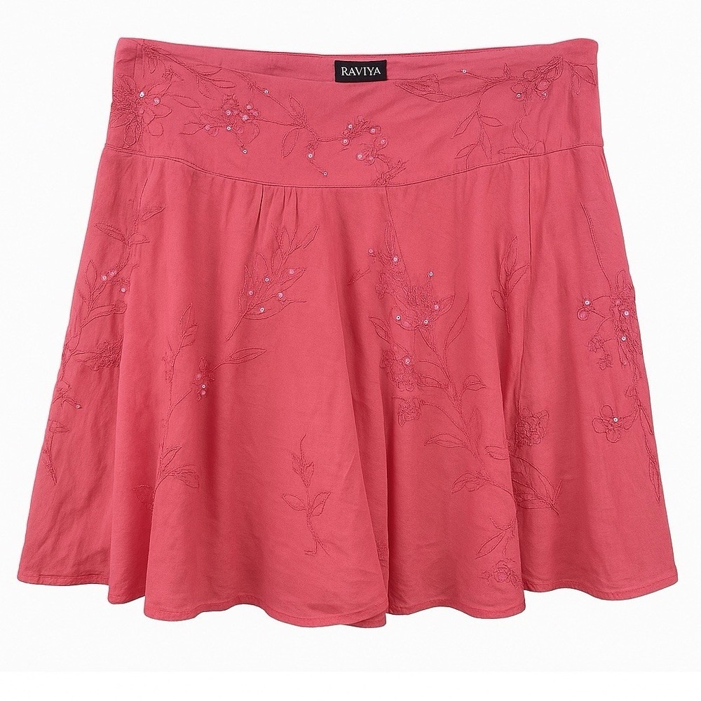 Raviya Pink Embroidered Sequin Skirt Women's Size‎ S Boho Festival